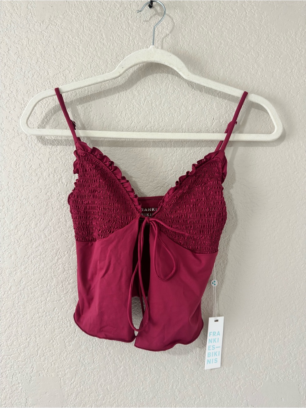 frankie’s bikinis penelope ruffle tie open front tankini bikini - Picture 3 of 6